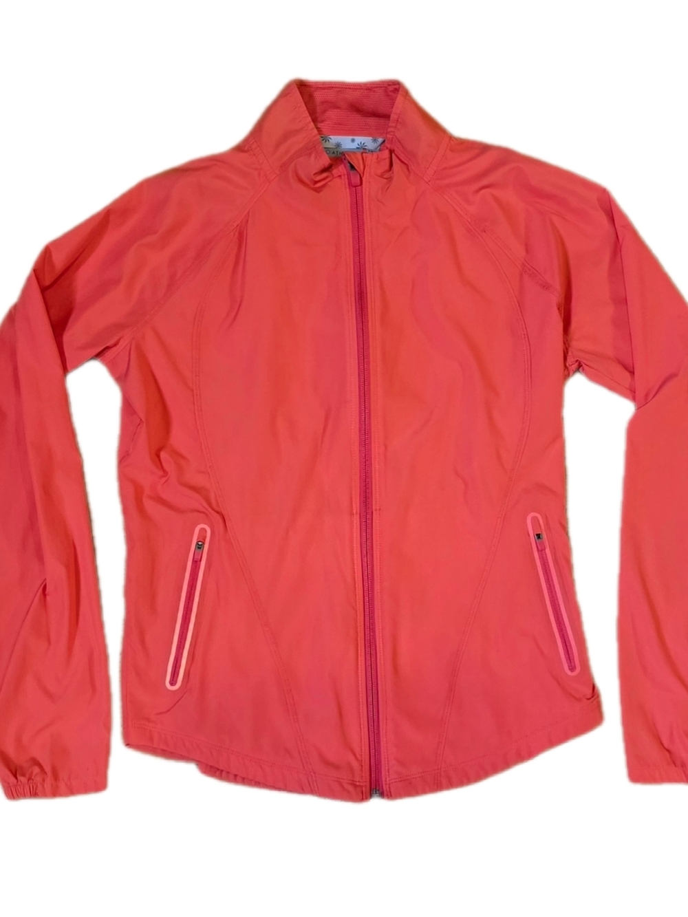 Athleta Tangerine Orange Windbreaker Zip-Front Utility Light Jacket XS